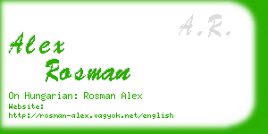 alex rosman business card